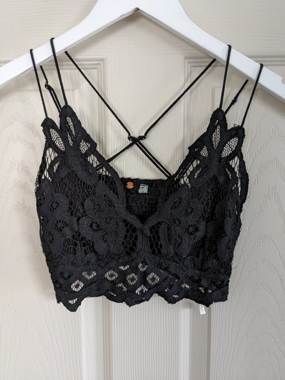 FREE PEOPLE FP One Adella Lace Bralette SM Black